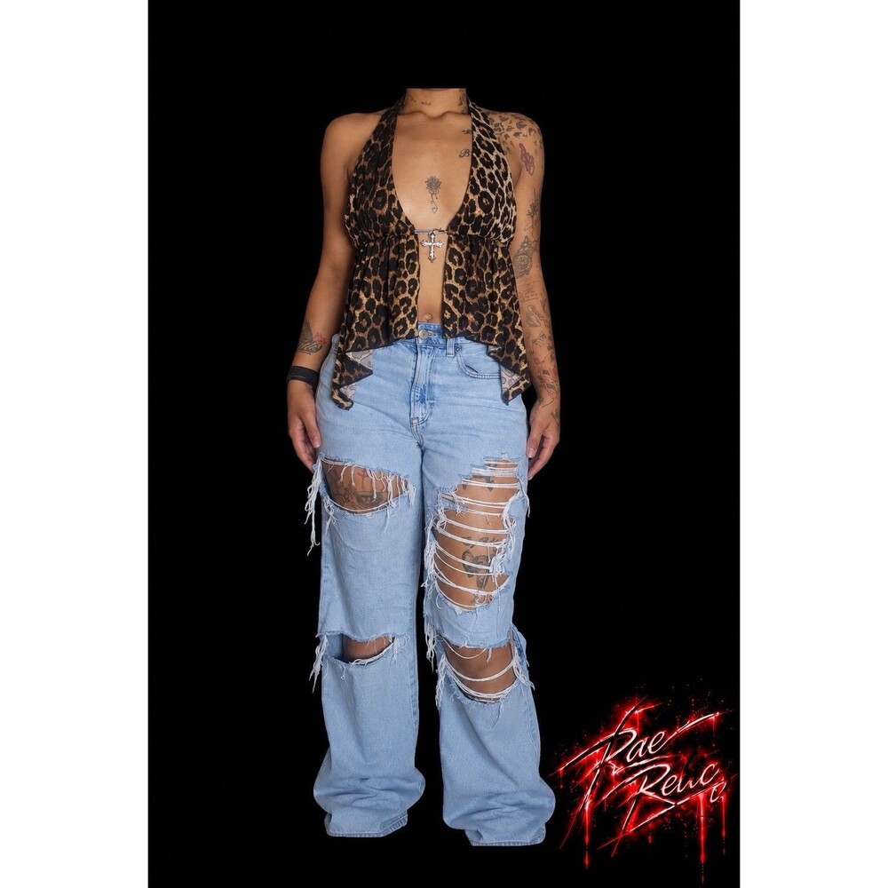 ROMWE & American Eagle Women’s Denim Outfit Bundle Y2K Streetwear Grunge Size S